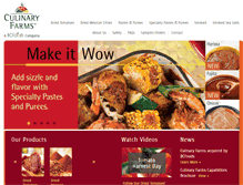 Tablet Screenshot of culinaryfarms.com